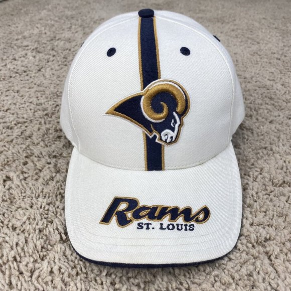 Twins Enterprise NFL St Louis Los Angeles Rams Hat White Blue Logo Strapback Cap - Picture 1 of 8
